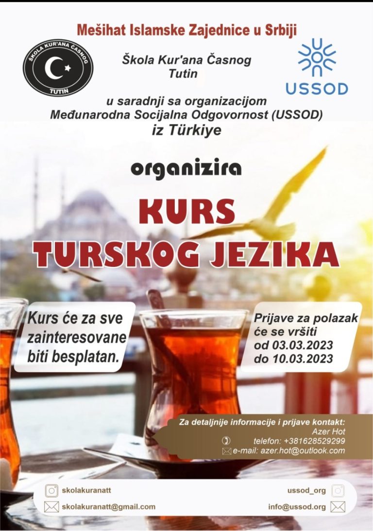 Kurs turskog jezika u organizaciji Škole Kur'ana Časnog u Tutinu