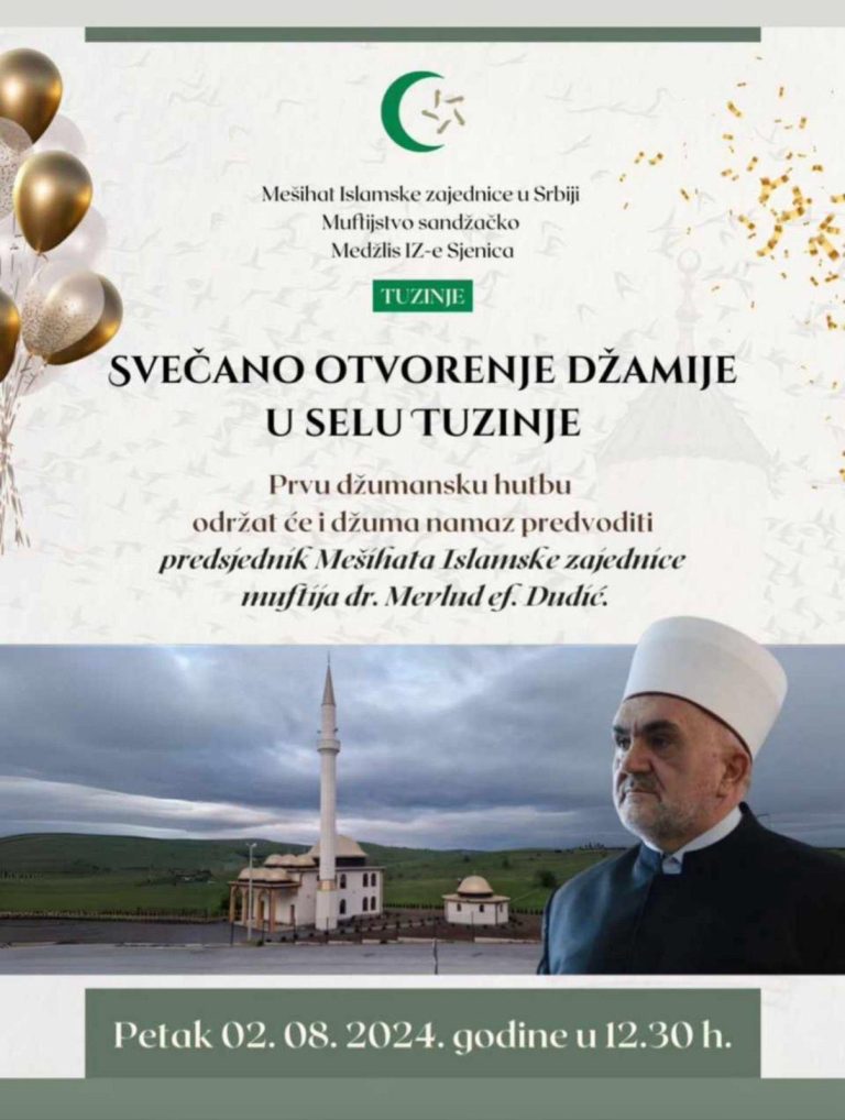 Danas otvorenje džamije u Tuzinju – Prvu džumu predvodit će Muftija dr. Dudić